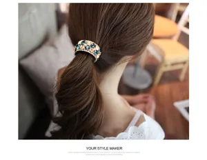 Elegant rhinestone hair clip ponytail holder sparkling crystal hair accessory for women styling