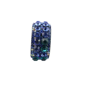 Crystal rhinestone hair ring circular ponytail holder elegant blue sparkling hair accessory