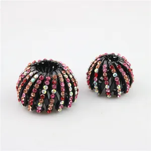 Rhinestone bird's nest hair clip bun maker sparkling crystal hair styling tool accessory
