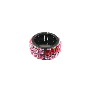 Detailed view of the sparkling rhinestone ponytail holder circle hair clip for women.
