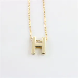 Vergulde initiaal H hanger ketting, elegante sierlijke ketting sieraden voor dames en meisjes.