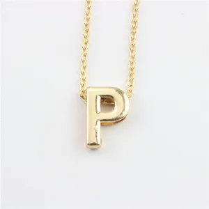 Gouden kleur initiaal letter P hanger ketting minimalistische mode sleutelbeenketting sieraden.