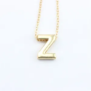 Gouden kleur letter Z hanger ketting voor vrouwen stijlvolle mode ketting sieraden