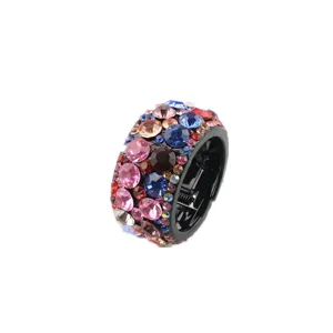 Sparkling crystal rhinestone round hair claw clip ponytail holder for daily elegant styling.