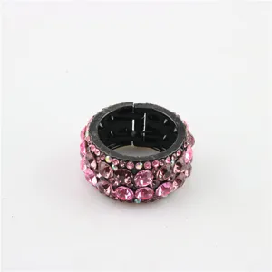 Stylish rhinestone ponytail holder round hair ring sparkly crystal hair clip accessory