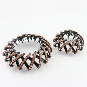 Crystal rhinestone bird nest hair clip bun maker fashion hair accessories for women