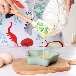 Spatule en silicone avec manche en bois, outil de cuisson à motif de fruits, spatule résistante.