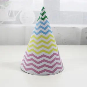 Colorful chevron party hat paper cone for birthday celebration festive decoration supplies