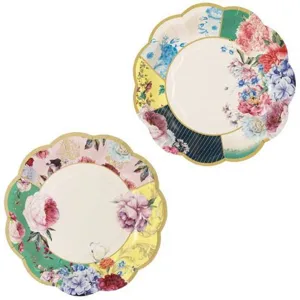 Chinese Style Vintage Floral Disposable Paper Plates Retro Wedding Party Tableware Decorative Paper Dishes For Events