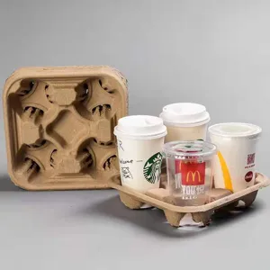 Porte-Gobelet à Café en Pâte à Papier Jetable Biodégradable