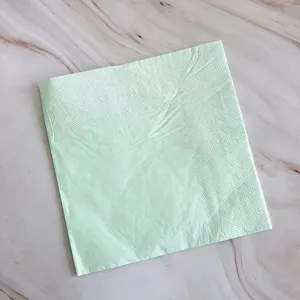 Light green disposable paper napkins, perfect for party tableware, dessert supplies, and daily use.