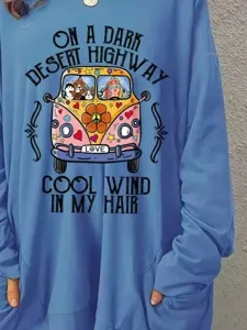 Lässiges Langarm-Sweatshirt mit Retro-Auto-Grafikdruck, bequem und stilvoll im Alltag.