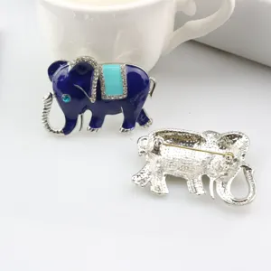 Elephant rhinestone enamel brooch pin fashion jewelry crystal animal accessories lapel pin gift for women