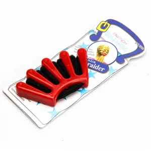 Herramienta trenzador de pelo francés plástico rojo esponja accesorio de peinado.