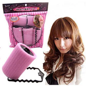 Bigoudis en Éponge Rose Rouleaux à Cheveux en Mousse Souple Sans Chaleur Outils de Coiffure DIY pour Femmes Filles
