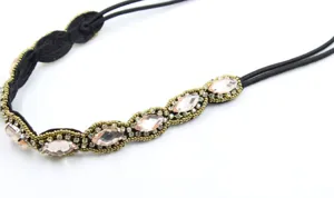 Handgemaakte kristal strass marquise edelsteen kraal elastische haarband bruidsaccessoire