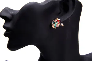 Orecchini a lobo con girandola in strass colorati stile coreano moda gioielli eleganti