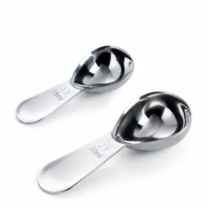Stainless Steel Coffee Measuring Spoon Set with Scale Kitchen Baking Powder Seasoning Scoop Coffee Tools Tableware
