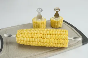 Juego de tenedores para maiz de acero inoxidable, palillos de frutas creativos para fiesta barbacoa.