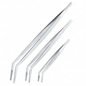 Stainless Steel Curved Tweezers Precision Craft Tool Long Gardening Tweezers Mirror Polished Multipurpose Hand Tool