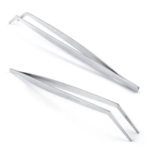 Stainless steel long tweezers, heavy duty gardening tools and craft precision clamp set.