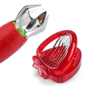 Set tagliafragole e leva picciolo in acciaio inox, utensile da cucina creativo.