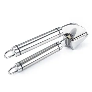 Stainless steel garlic press kitchen mincer tool heavy duty manual garlic crusher
