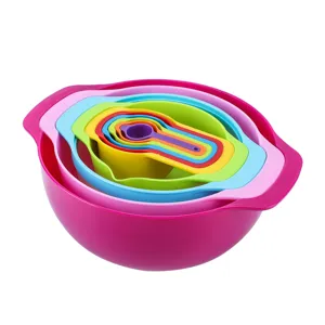 10-Delige Regenboog Maatbekers Lepels Nesting Kommen Keuken Bakken Gereedschap