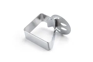 Morsetto per tovaglia in acciaio inossidabile con simpatico viso sorridente, supporto.
