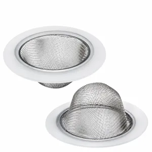 304 Stainless Steel Sink Strainer Kitchen Sink Drain Filter Anti-Clogging Mesh Basket with Plastic Edge