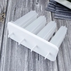 4-Cavity Plastic Popsicle Mold DIY Ice Cream Maker Homemade Ice Pop Mold with Lid for Summer