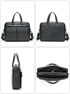 Sac d'affaires en cuir veritable pour homme sacoche ordinateur bandouliere elegante