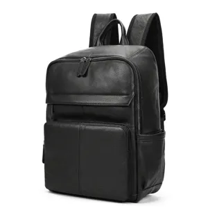 Heren Zakelijke Rugzak Grote Capaciteit Koeienhuid Laptop Tas Reizen