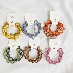 Koreaanse stijl golvende haar scrunchies schattige kleurrijke elastiekjes haaraccessoires set