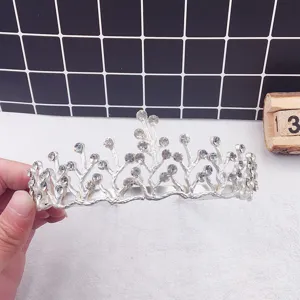 Tiare couronne en strass et alliage argente bandeau cheveux pour spectacle enfants et mariee
