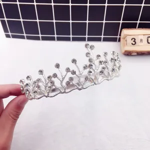 Serre-tête diadème en strass argenté, design de branches accessoires de cheveux de mariée.