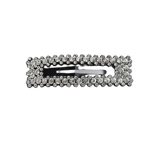 Pinza de pelo BB rectangular minimalista con diamantes de imitación brillante cristal
