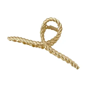 Gold metal hair claw clip twisted geometric hairpin elegant daily styling hair accessories