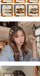 Schicke Acetat Haarspangen für Damen, stilvolle Entenschnabel Clips für Make-up und tolle Frisuren.