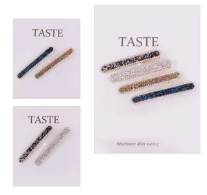 Elegant rhinestone hair clips french style retro duckbill clips shiny crystal hair accessories