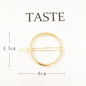 Gold metal circle hair clip minimalist geometric hairpin elegant hair styling accessory