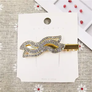Rhinestone gold hair clip for women elegant crystal barrette sparkling hair accessories