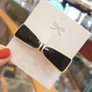 Korean style bow acrylic hairpin artistic sweet hair clip for women fashion hair accessories