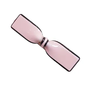 Korean style pink bow acrylic hair clip sweet cute fashion side clip sweet hair accessory for women