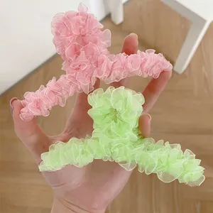 Joli ensemble de pinces à cheveux en organza, accessoires élégants pour femmes filles.