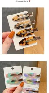 Azetat Entenschnabel Haarklammern Set, stilvolle Seitenhaarnadeln für Frauen Mädchen Alltag.