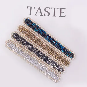 Elegant rhinestone hairpin french vintage duckbill clip sparkling crystal hair accessories for women