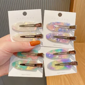 Acryl Haarklammern für Damen, bunte Farbverlauf Schnabelspangen für Make-up und tägliches Styling.