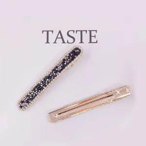Elegant rhinestone metal hair clip French side clip minimalist hairpin for women main view