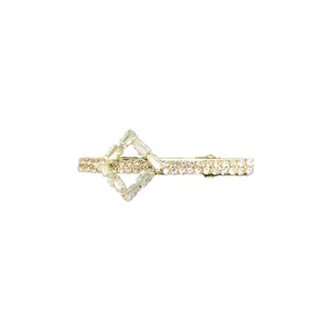 Gold rhinestone geometric hair clip sparkling crystal barrette elegant hair accessories for women